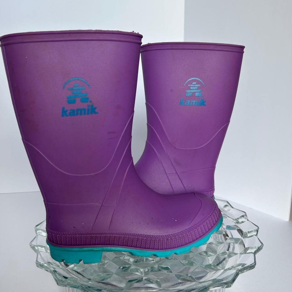 Kamik Kids Purple Rain Boots‎ Size 2 Toddler Water Shoes Outdoor Play